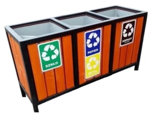 Kosz do segregacji śmieci 3 komory niski